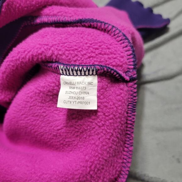 Mack & Co Jacket Girls Size 3t Pink Purple Ruffle Fleece Button Front Layer Long - Picture 5 of 9